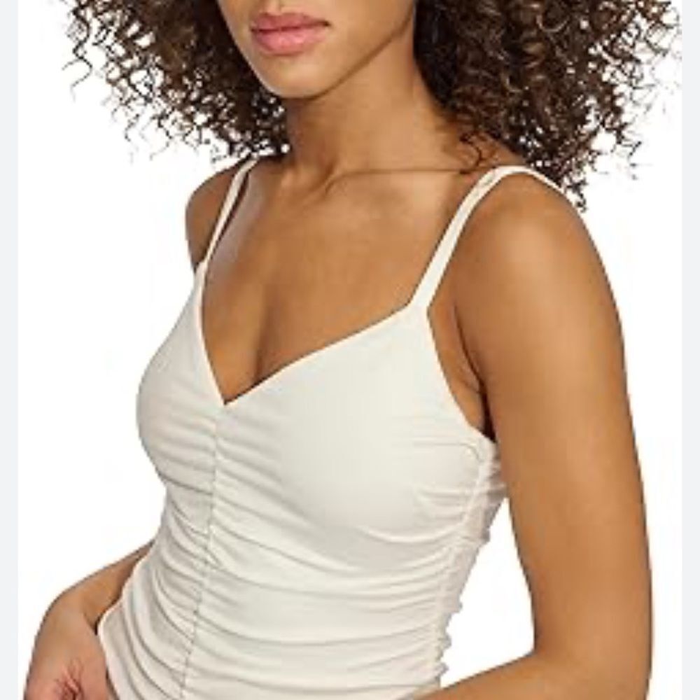 H&M Elegant Cream Ruched Bodysuit Size L